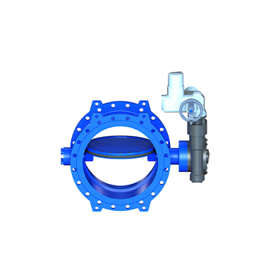 Vanne à papillon à double excentration arbre humide PN40 type TECWAT à moteur AUMA